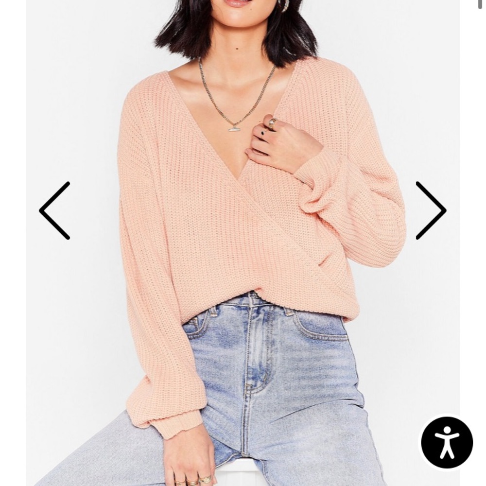 NWT blush knit wrap sweater